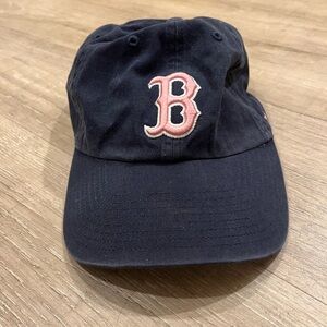 Red Sox 47 Brand Navy Baseball Cap with Pink B Logo Women’s